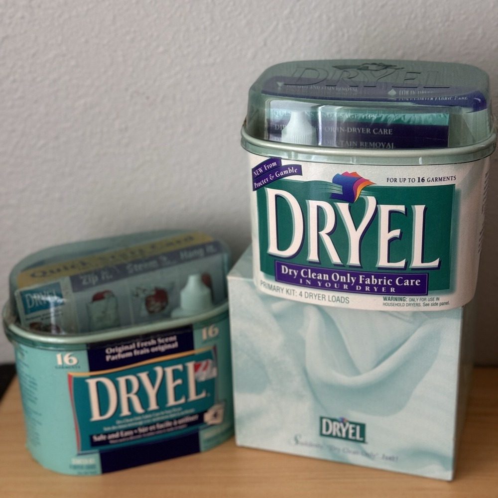 Vtg New Lot 90s Y2K Dryel Starter Kit Dry Cleaning Supplies For Dryer Prop Stock